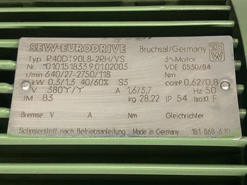 Polumschaltbarer Getriebemotor mit Fremdlüfter