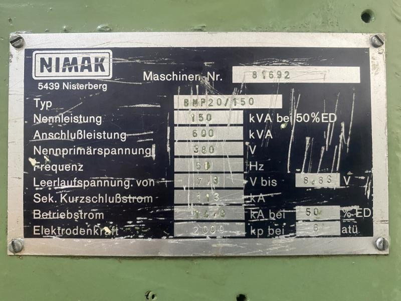 Punkt- Buckel-Schweißmaschine 150 kVA, Punktschweißmaschine, Buckelschweißmaschine