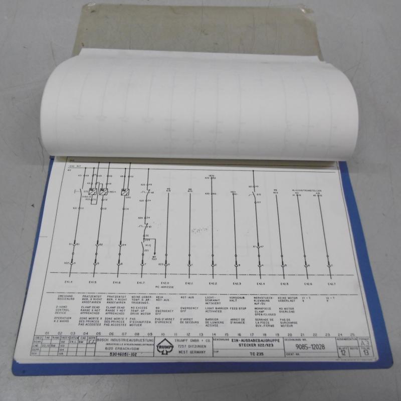 Handbuch, Handbuchsatz bestehend aus 3 Büchern: Ersatzteilliste, Schaltplan,  Fehlermeldungsbuch Bosch CC 220 für Trumpf Trumatic 235