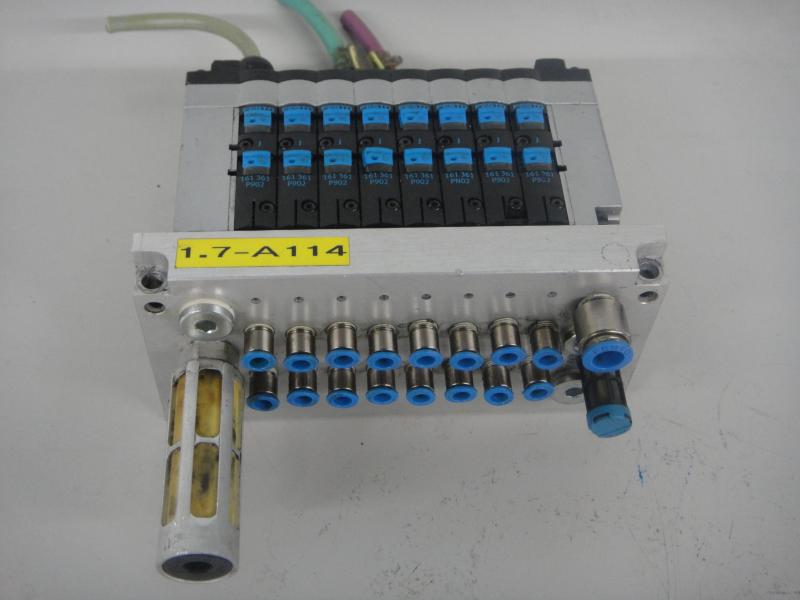 Ventilblock, Ventilinsel mit 8 Stück 3/2 Wegeventile und 24 Volt Magnetventile