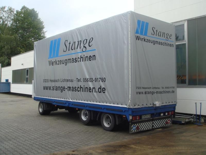 3-Achs LKW-Anhänger, Tieflader-Anhänger, Plateauanhänger mit Plane, Schiebeplane ETSCHA