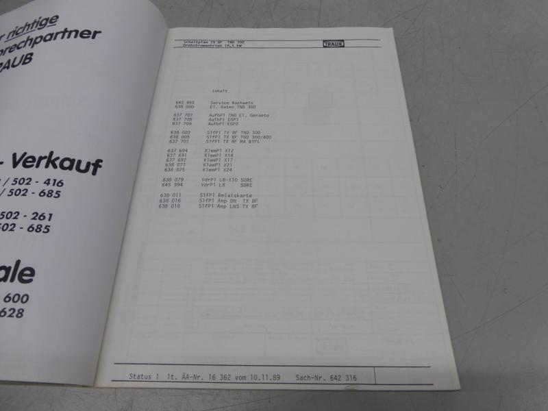 Schaltplan, Schaltpläne, Ersatzteilverzeichniss, Ersatzteilliste, Handbuch, Anleitung für CNC Drehmaschine TRAUB TND 300 mit TX 8F Steuerung