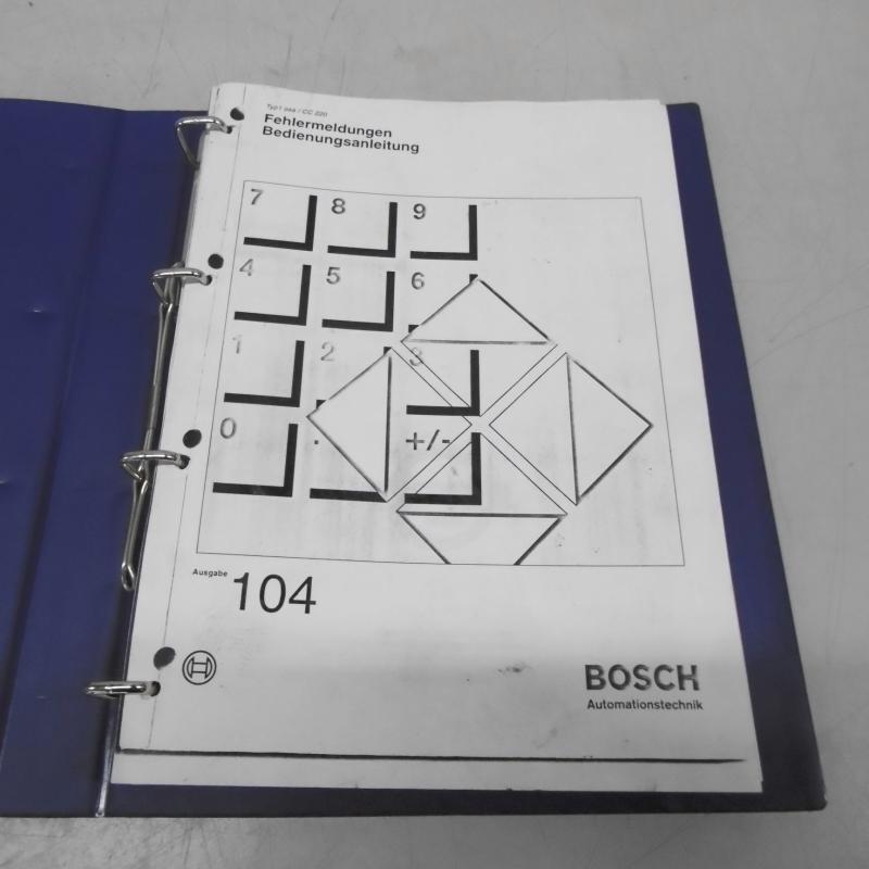 Handbuch, Handbuchsatz bestehend aus 3 Büchern: Ersatzteilliste, Schaltplan,  Fehlermeldungsbuch Bosch CC 220 für Trumpf Trumatic 235