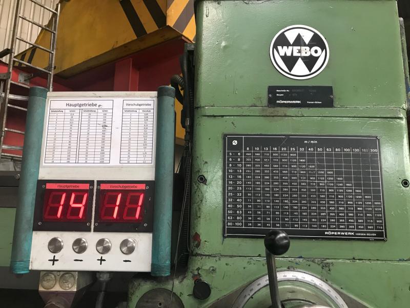 Radialbohrmaschine MK6, mit Plattenfeld 8000 x 2100 mm