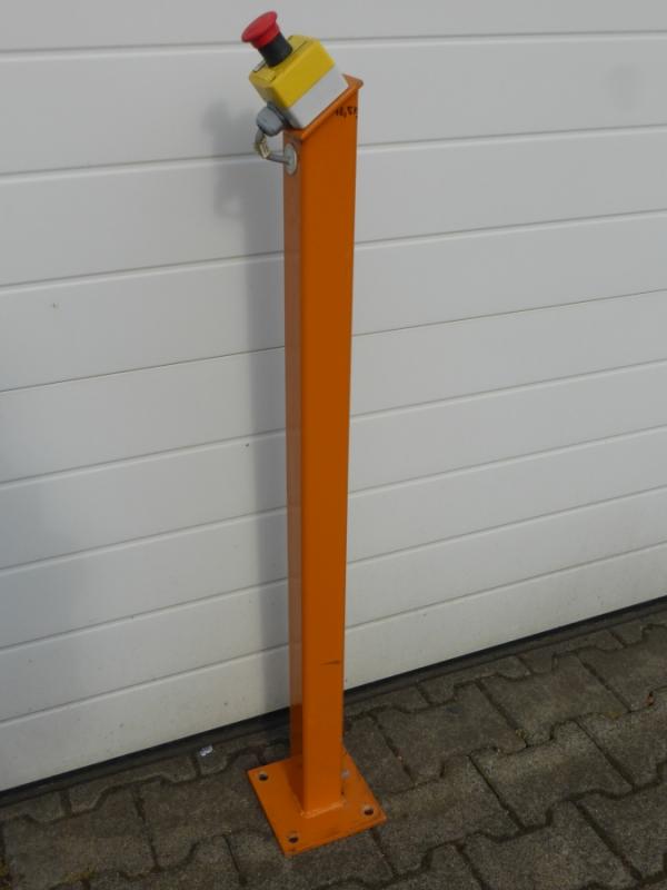 NOT- AUS- Schalter auf Metallstativ Stop Schalter, Pilztaster, Drucktaster