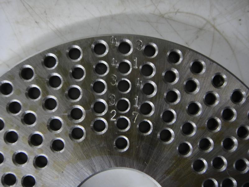 Rundtisch, Rundteiltisch mit Kurbel, Lochscheibe und Schere