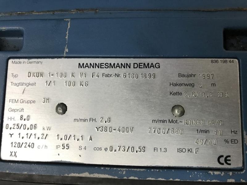 E-Kettenzug, Elektro Hubwerk, Kran 100 kg