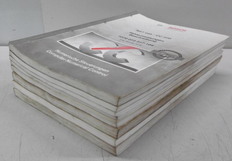 Handbuch Komplettsatz für BOSCH CC 220 Steuerung bestehend aus 8 Büchern,  Bedienungsanleitung, Parameter, Programmieranleitung, Fräszyklen, Diagnose, Fehlermeldung