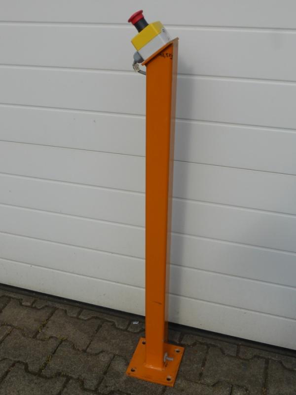 NOT- AUS- Schalter auf Metallstativ Stop Schalter, Pilztaster, Drucktaster