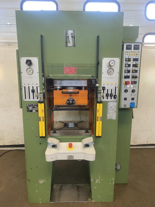 Doppelständer - Hydraulikpresse mit verstellbaren Festanschlag