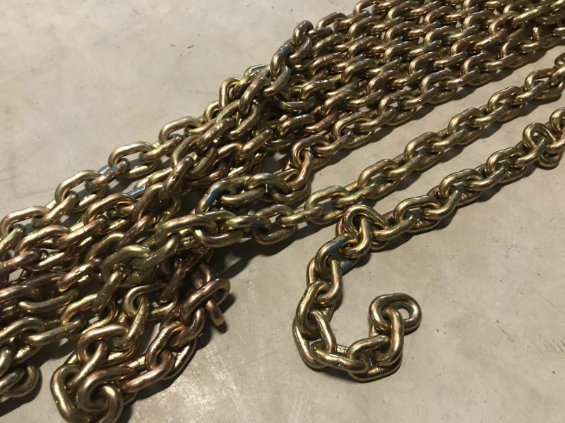 Lastkette für Kran, Gliederkette für Kettenzug DEMAG, Galvanisch verzinkte Rundstahlkette (Gold)