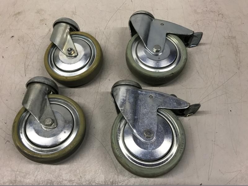 4 Stück Lenkrollen, wie Bockrollen, Stammschwimmer Lenkrolle mit zentrischer Schraub Montage
