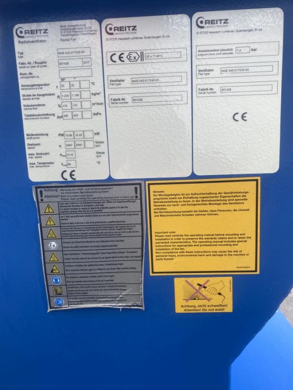 Neuwertiger Radialventilator, Absaugventilator