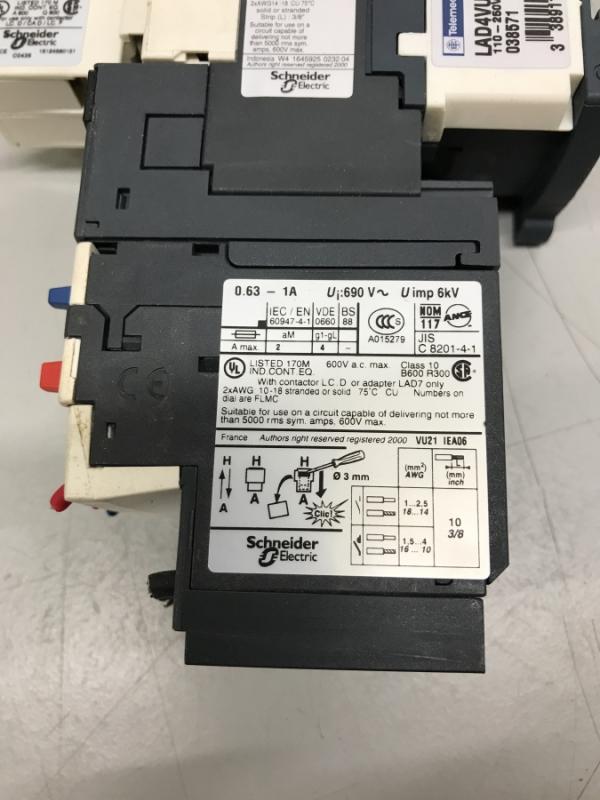 Leistungsschütz, Lastschütz, Luftschütz, Schütz, Leistungsschalter, Motorschütz mit Motorschutzrelais 0,63 - 1 A