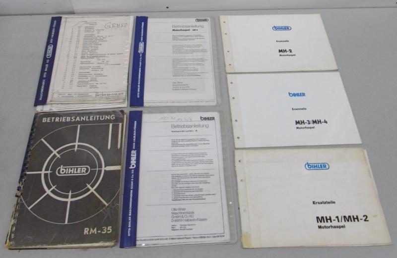 Betriebsanleitungen für verschiedene Stanzbiege- und Schweißautomaten mit Motorhaspel BIHLER 