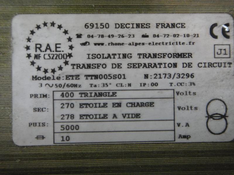 Dreiphasen- Transformator, Trenntravo, Trenn-Trafo