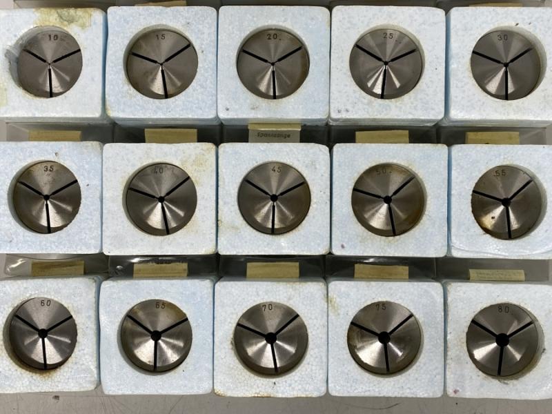 Spannzangensatz, Drehfutter-Spannhülsenaufnahme für Zugspannzangen