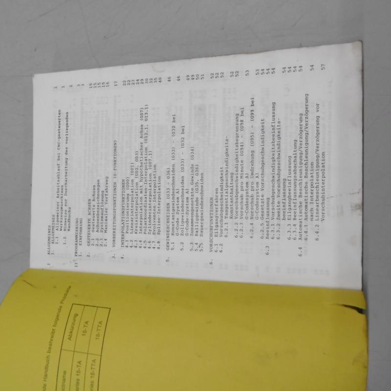 Handbuch Satz, Betriebsanleitung, Bedienungsanleitung, Maintenance Manual,  Operators Manual Fanuc Series 15 / 150 für Drehmaschine, Drehbank, Lathe