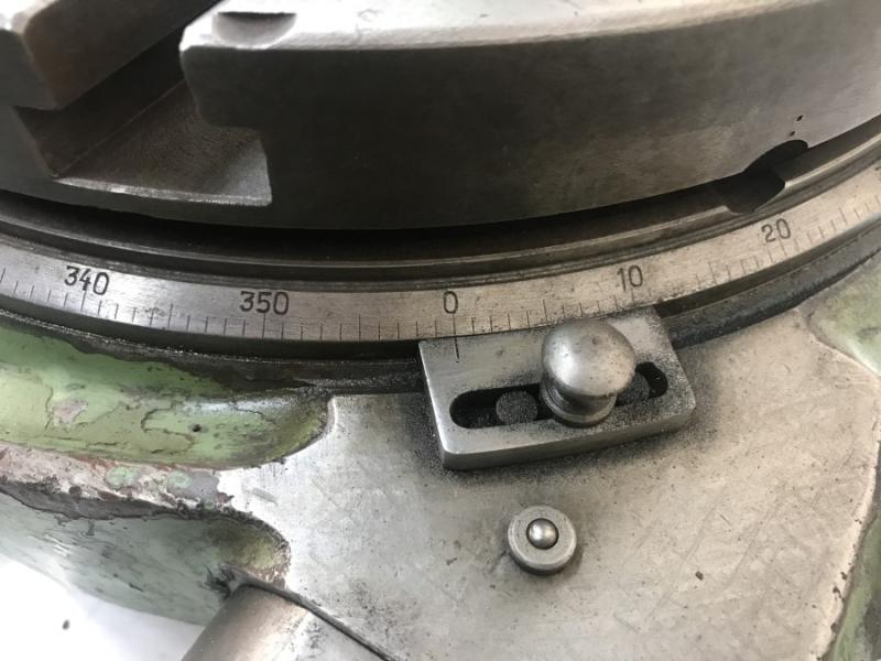 Rundtisch, Rundteiltisch mit Kurbel und Skala zum direkten und indirekten Teilen