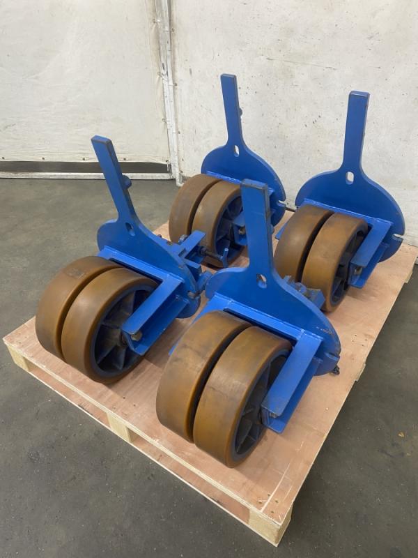 4 Stück Containerräder für ISO-Container, Containerfahrwerk Containerrollen, Seecontainer Radsatz