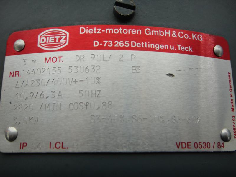 Drehstrom Elektromotor 3 kW (Bauform B3)