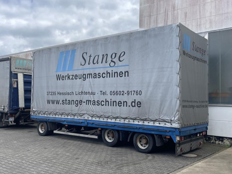 3-Achs LKW-Anhänger, Tieflader-Anhänger, Plateauanhänger mit Plane, Schiebeplane ETSCHA