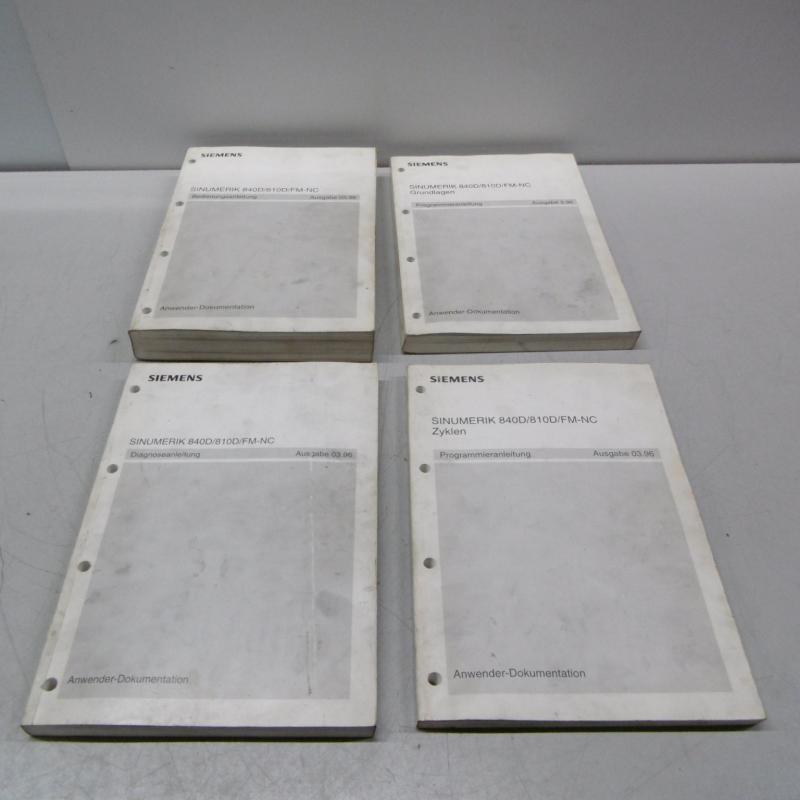Handbuch- Satz, Betriebsanleitung, Bedienungsanleitung, Programmieranleitung, Diagnose, Maintenance Manual, Operators Manual SIEMENS Sinumerik 810D / 840D Handbuch- Satz, Betriebsanleitung, Bedienungsanleitung, Programmieranleitung, Diagnose, Maintenance Manual, Operators Manual SIEMENS Sinumerik 810D / 840D
