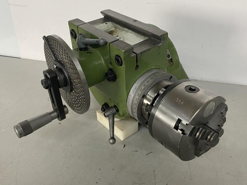 Teilapparat mit Kurbel und Lochscheibe + 3-Bachen Drehfutter Ø 125 mm