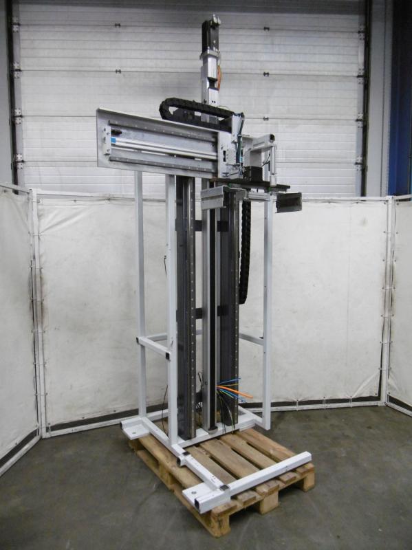 Lineareinheit, Linearachse, Portalachse mit Servoantrieb, Synchronservomotor, Elektroschlitten,  Beladeeinheit, Linearführung mit Servomotor und Pneumatikgreifer