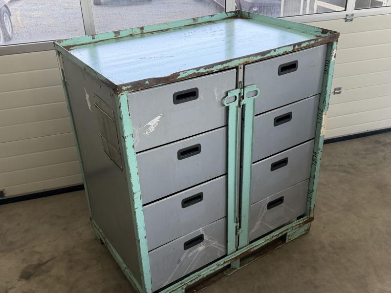 Lagerbox mit Schubkästen, Transportbox, Stellfläche wie EUR DB Gitterbox