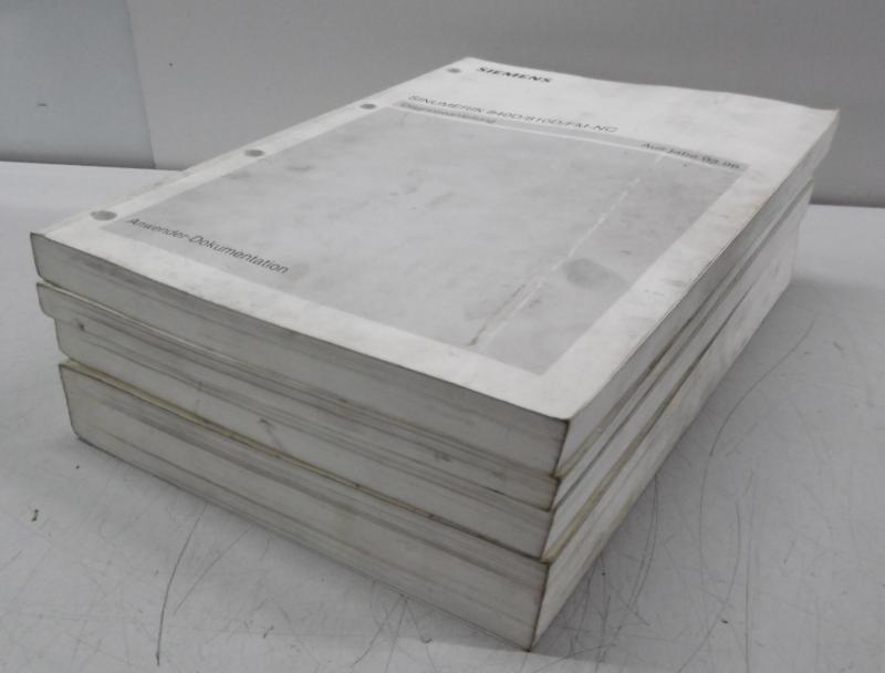 Handbuch- Satz, Betriebsanleitung, Bedienungsanleitung, Programmieranleitung, Diagnose, Maintenance Manual, Operators Manual SIEMENS Sinumerik 810D / 840D Handbuch- Satz, Betriebsanleitung, Bedienungsanleitung, Programmieranleitung, Diagnose, Maintenance Manual, Operators Manual SIEMENS Sinumerik 810D / 840D