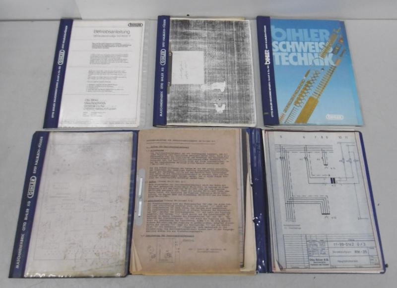 Betriebsanleitungen für verschiedene Stanzbiege- und Schweißautomaten mit Motorhaspel BIHLER 