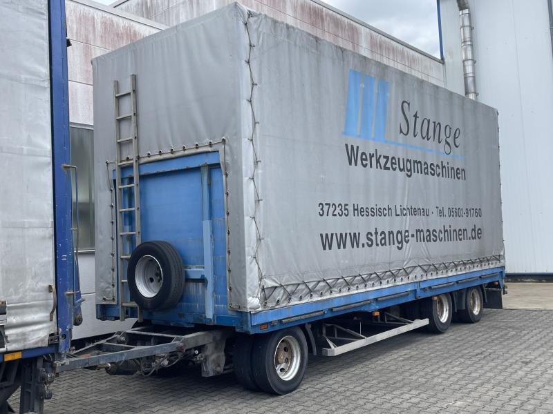 3-Achs LKW-Anhänger, Tieflader-Anhänger, Plateauanhänger mit Plane, Schiebeplane ETSCHA