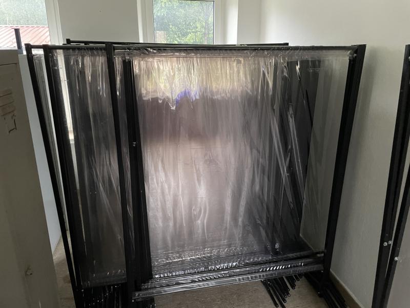 Folienwand, Schutzwand, Corona Spuckschutz mit PVC Folie, Schutzvorhang, Raumteiler 
