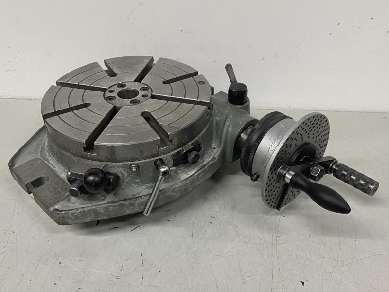 Rundtisch, Rundteiltisch mit Kurbel und Lochscheibe