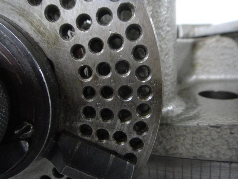 Rundtisch, Rundteiltisch mit Kurbel, Lochscheibe und Schere