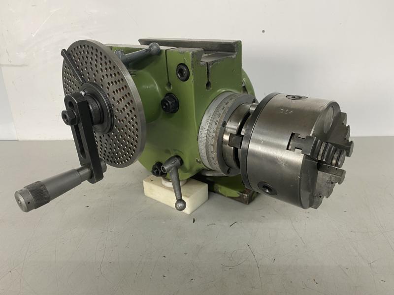 Teilapparat mit Kurbel und Lochscheibe + 3-Bachen Drehfutter Ø 125 mm