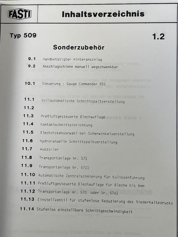 Bedienungsanleitung, Betriebsanleitung, Hydraulikplan, Schaltplan usw.