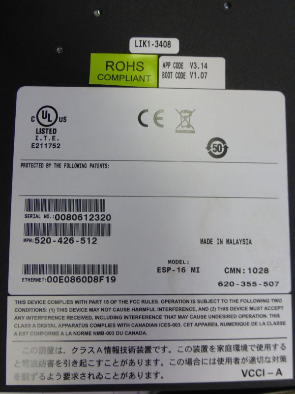 Netzwerk Hub, Switch, LAN Port Avocent ESP-16 MI / 16-Port Serial Netzwerk Hub, Switch, LAN Port Avocent ESP-16 MI / 16-Port Serial