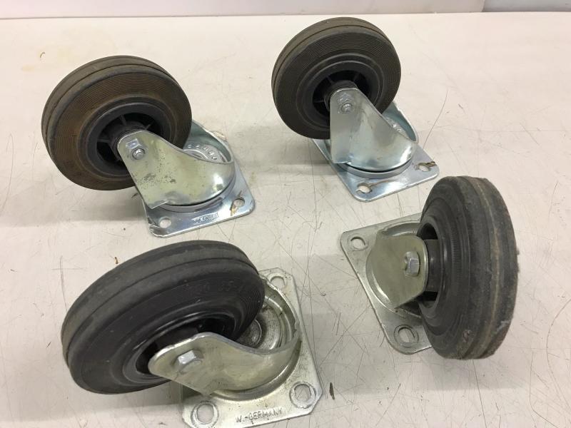 4 Stück Bockrollen, Lenkrollen mit Feststeller, lenkbare Schwerlastrolle für Transportroller