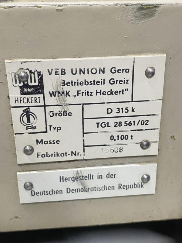 Rundteiltisch, Rundtisch mit mechanischem Antrieb und mit Kurbel und Skala