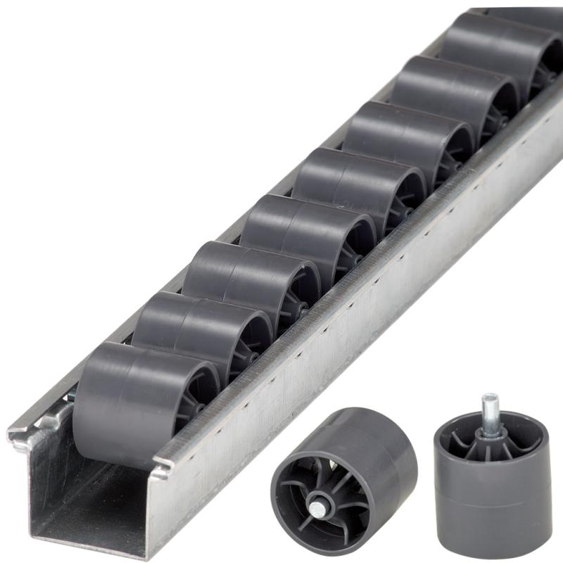 Röllchen U-Leisten, Rollenschienen, RU-Normal, Röllchenbahn mit Kunststoffröllchen