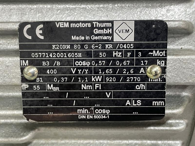 Drehstrom Elektromotor 0,37 kW + 1,1 kW Drehstrommotor