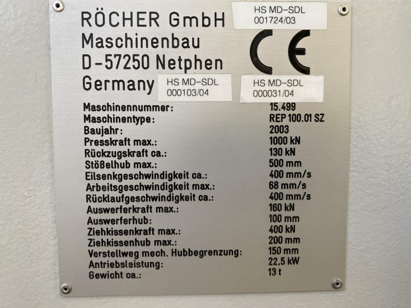 Einständer - Hydraulikpresse mit Ziehkissen