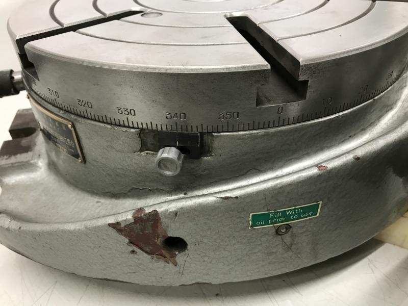 Rundtisch, Rundteiltisch mit Kurbel und Skala zum direkten + indirekten Teilen, Vertikal+Horizontal