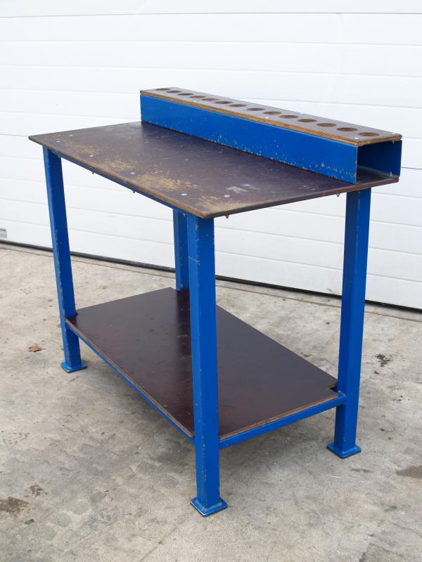 Werkbank Werktisch mit Metallunterbau, Beistelltisch mit Aufnahmenhalter für SK40