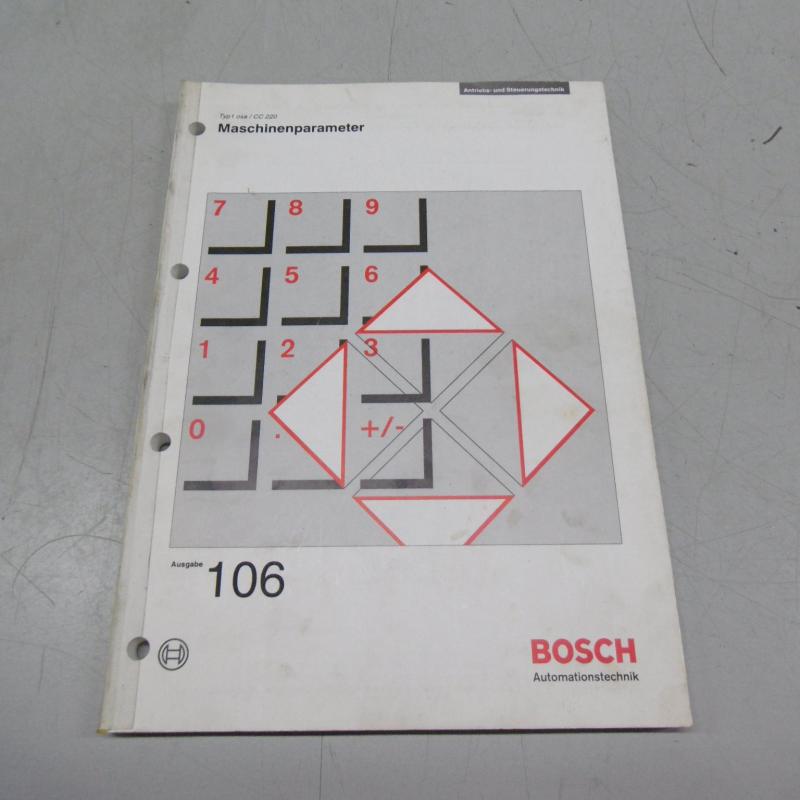 Handbuch Komplettsatz für BOSCH CC 220 Steuerung bestehend aus 8 Büchern,  Bedienungsanleitung, Parameter, Programmieranleitung, Fräszyklen, Diagnose, Fehlermeldung