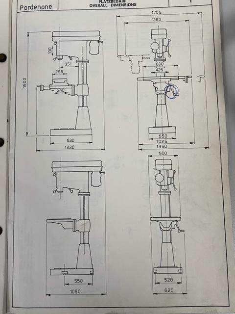 Betriebsanleitung für Ständerbohrmaschine, Bedienungsanleitung Bohr- Fräsmaschine mit Schaltplan