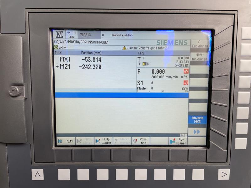 Neuwertige CNC Futter-Drehmaschine mit SIEMENS Sinumerik 828 D Basic