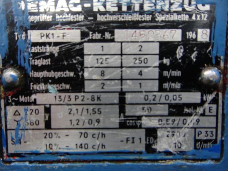 E-Kettenzug, Elektro Hubwerk, Kran